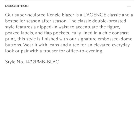 L’Agence Kenzie Black Velvet double breasted Blazer Gold Buttons Size 4 - Picture 6 of 14